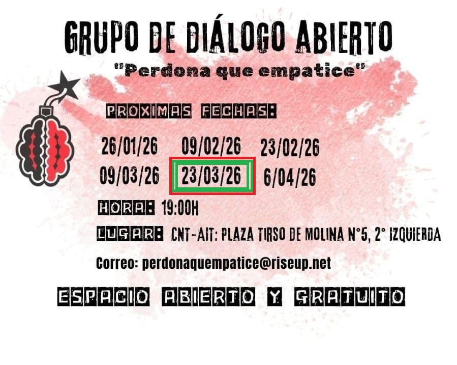 Grupo de apoyo abierto y gratuíto de salud mental - Perdona que empatice
