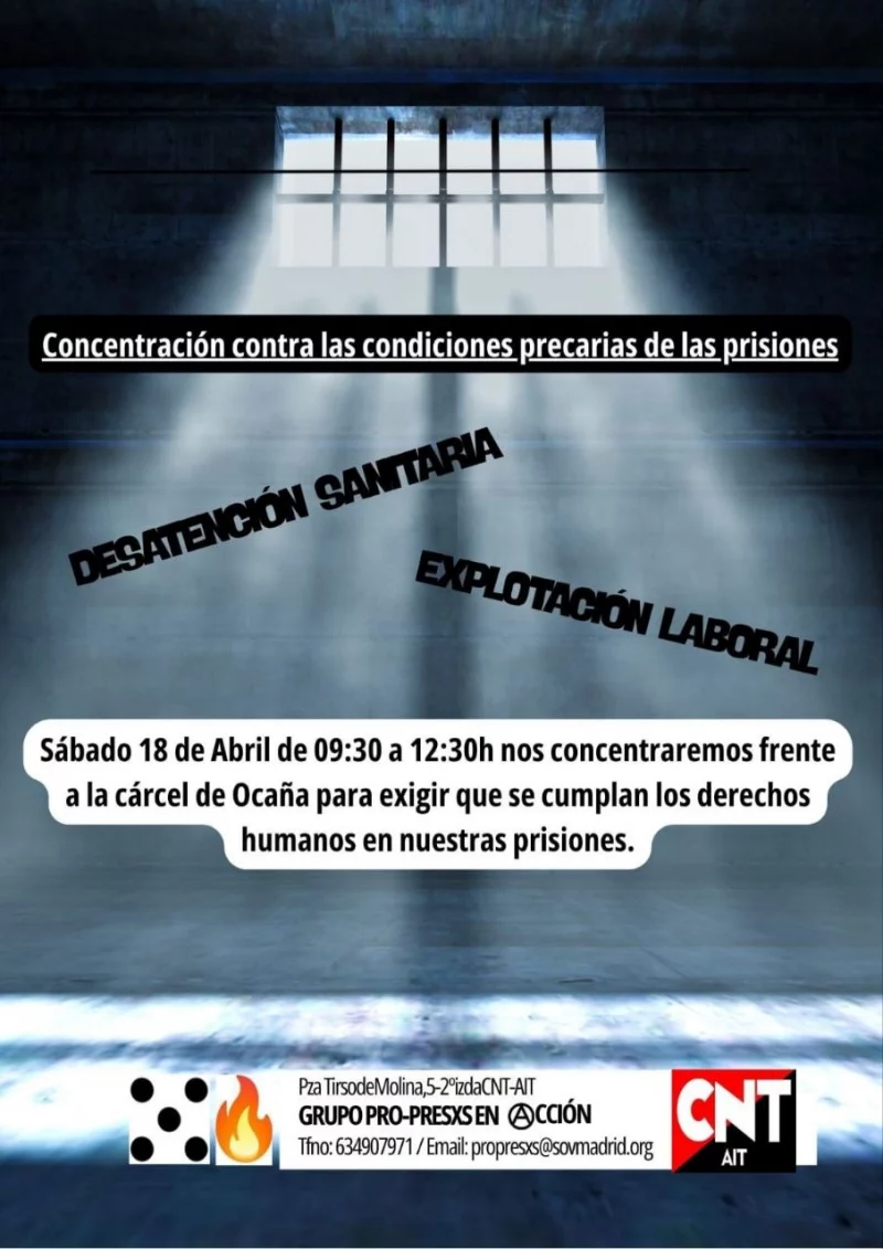 18 de abril, Nos vemos en la puerta del penal de Ocaña 1 Concentración contra las cárceles
