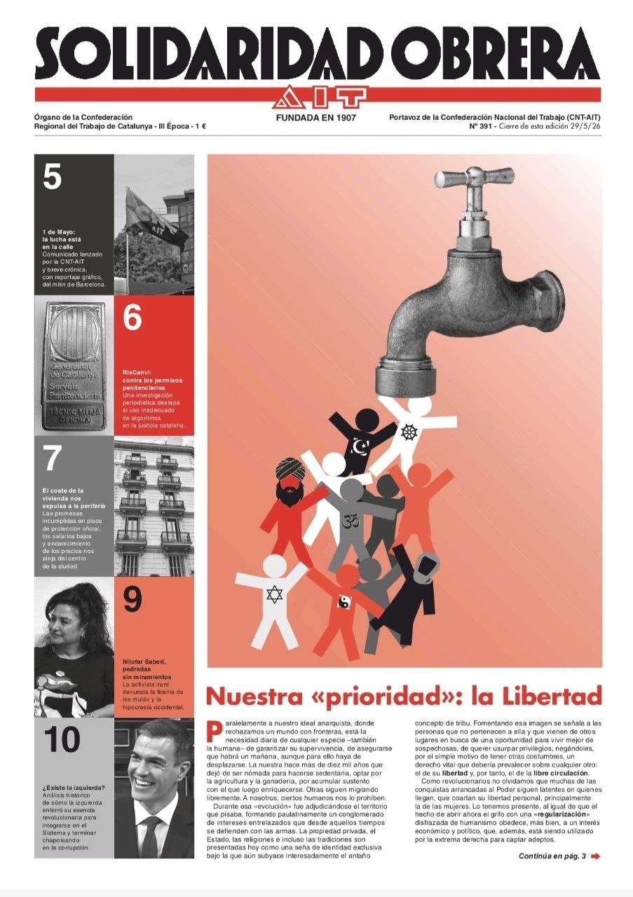 Periódico Solidaridad Obrera AIT nº 391 mayo 2026