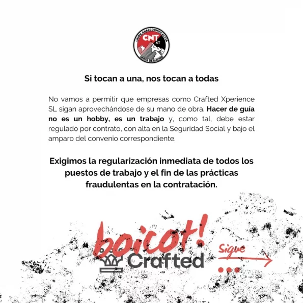 Conflicto sindical contra Crafted Xperience 3 Crafted Xperience